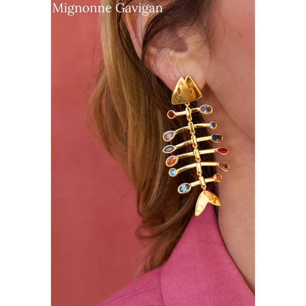 NEW MIGNONNE GAVIGAN women's josefina earrings in gold multi - Picture 2 of 2